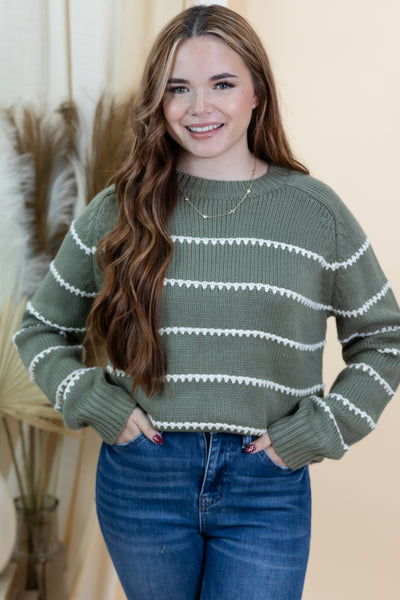 "Autumn Mornings" Sweater (Dark Olive)