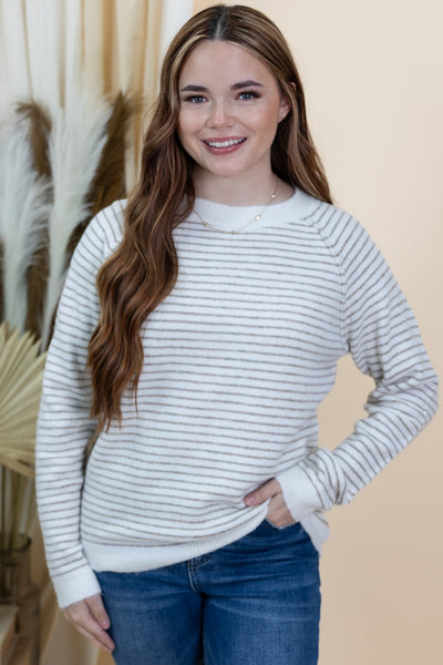 "Keep Wondering" Sweater (Taupe)