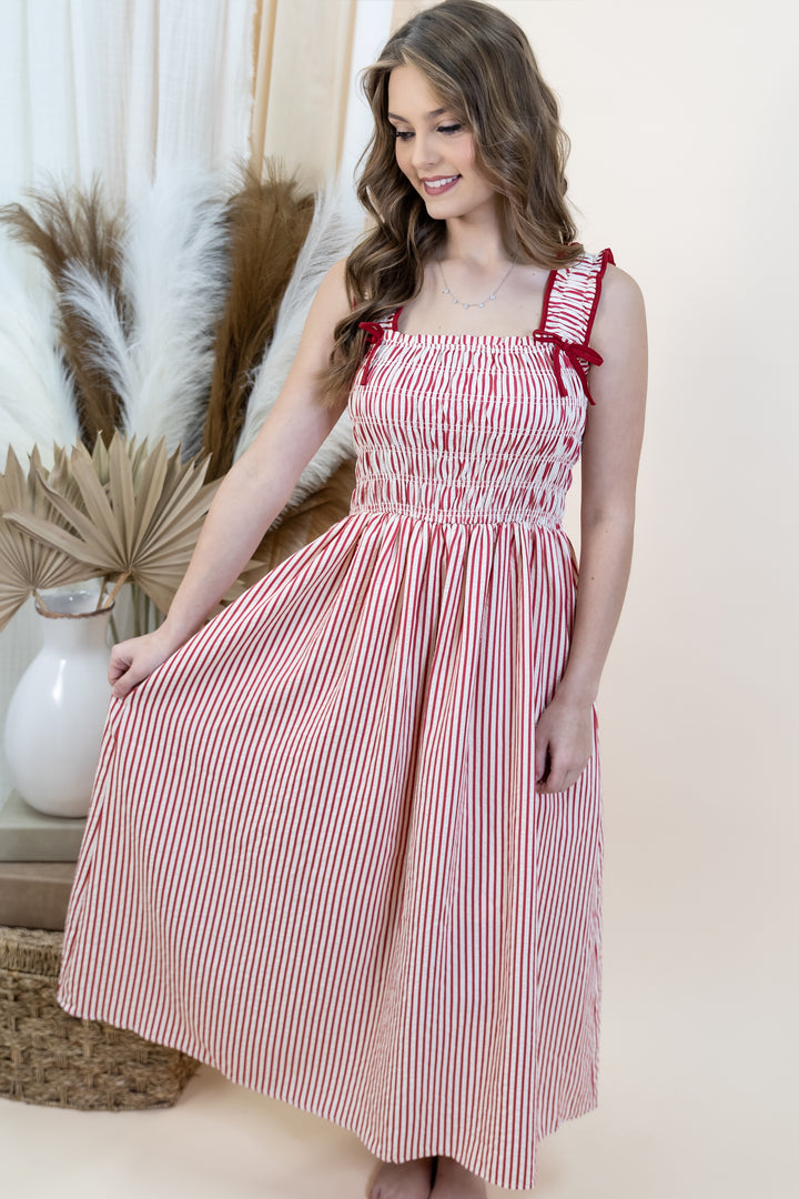 "Sugar & Stripes" Dress (Red)
