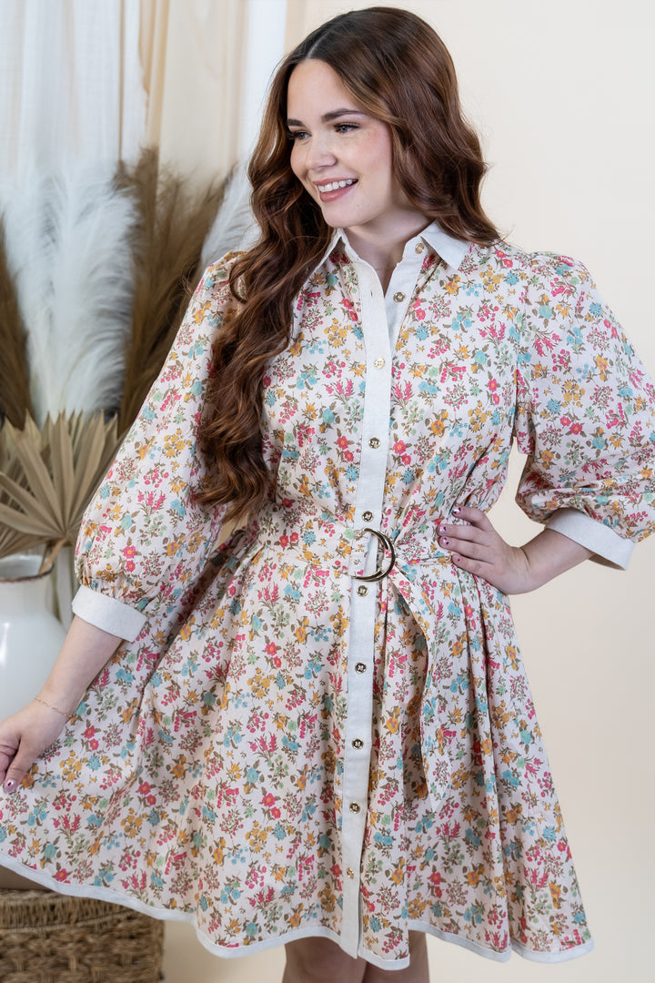 "Blooming In Grace" Dress (Cream)