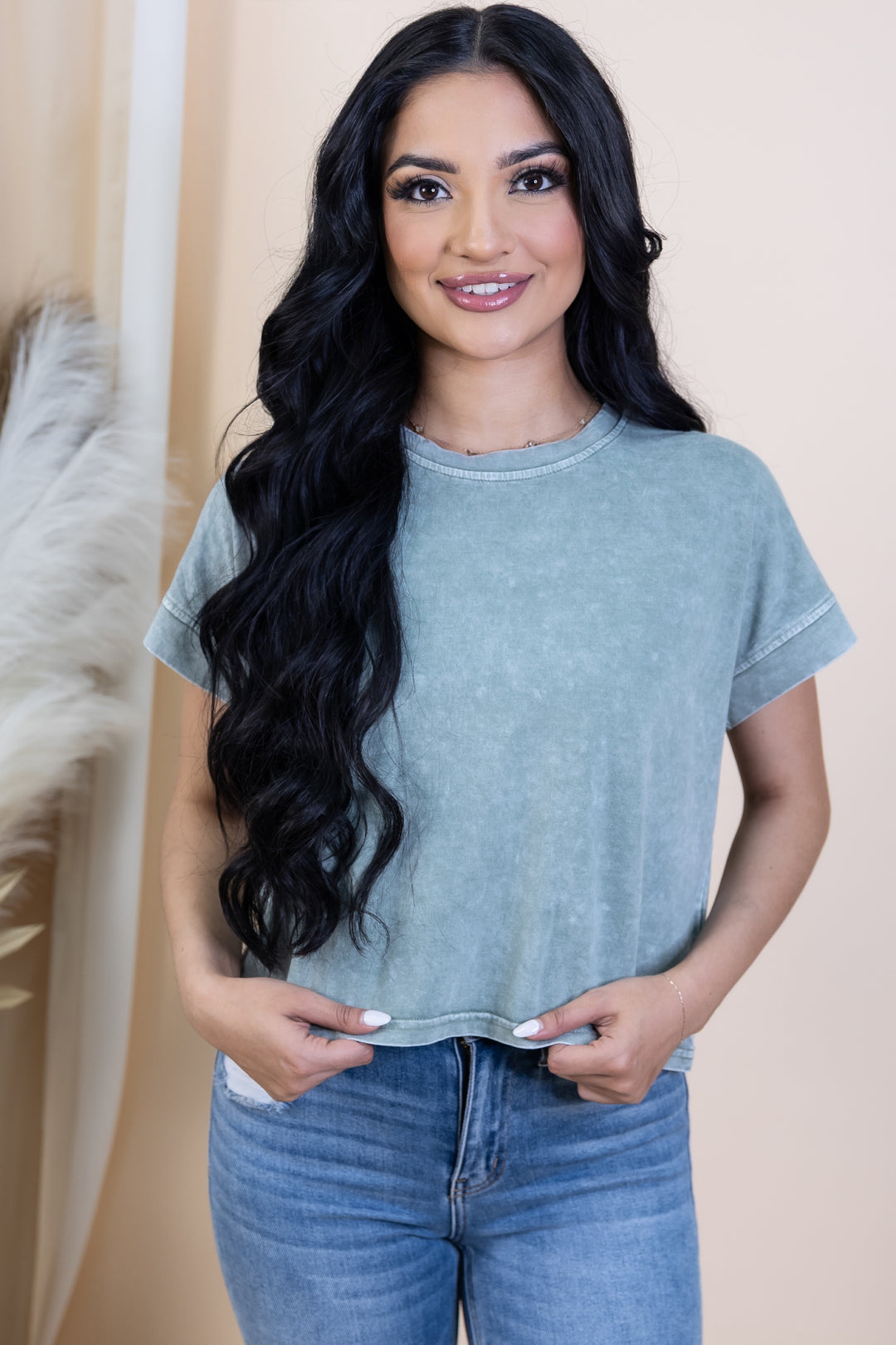 "Vintage Charm" Top (Olive)