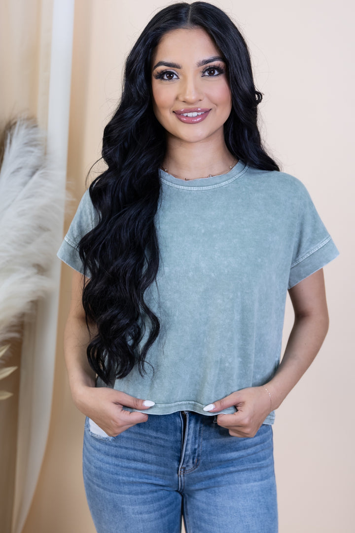 "Vintage Charm" Top (Olive)