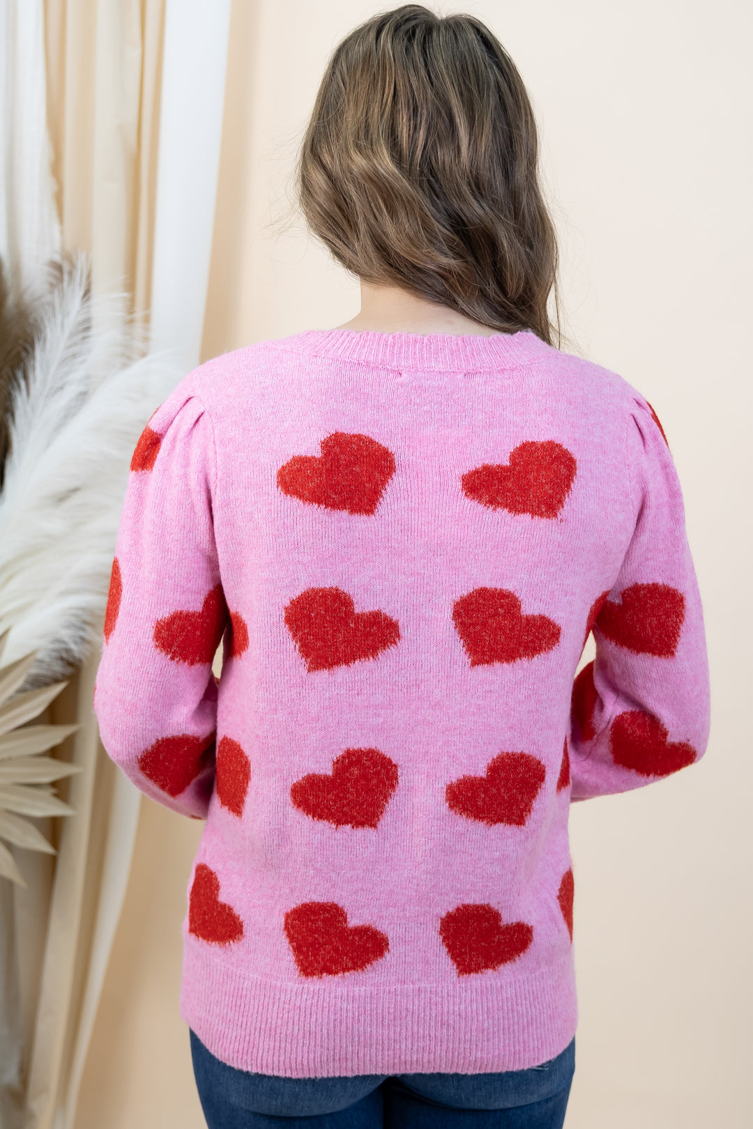"Paper Hearts" Sweater (Pink)