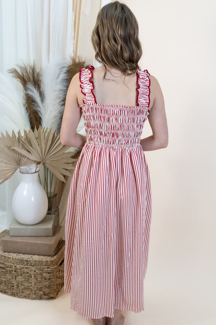 "Sugar & Stripes" Dress (Red)
