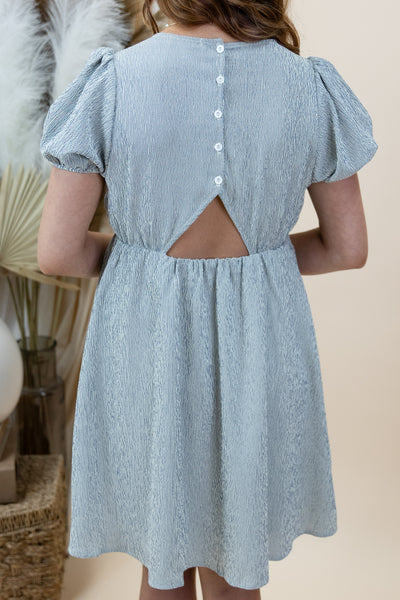 "Mellow Moments" Dress (White/Navy Stripe)