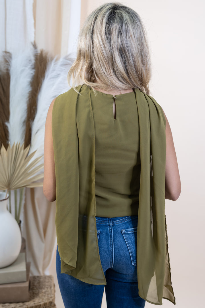 "Draped In Style" Top (Olive)