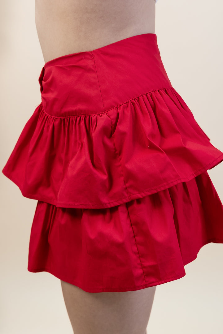 "Ruffled Up Sass" Skort (Red)