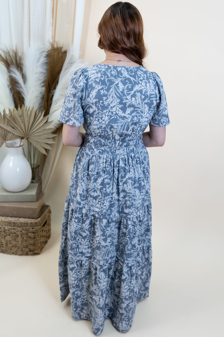 "Sweet Meadows" Dress (Blue Grey)