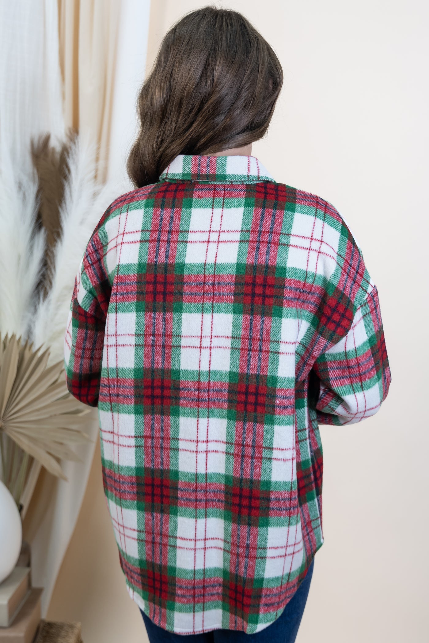 "Christmas Sleigh Ride" Shacket (Red/Green)