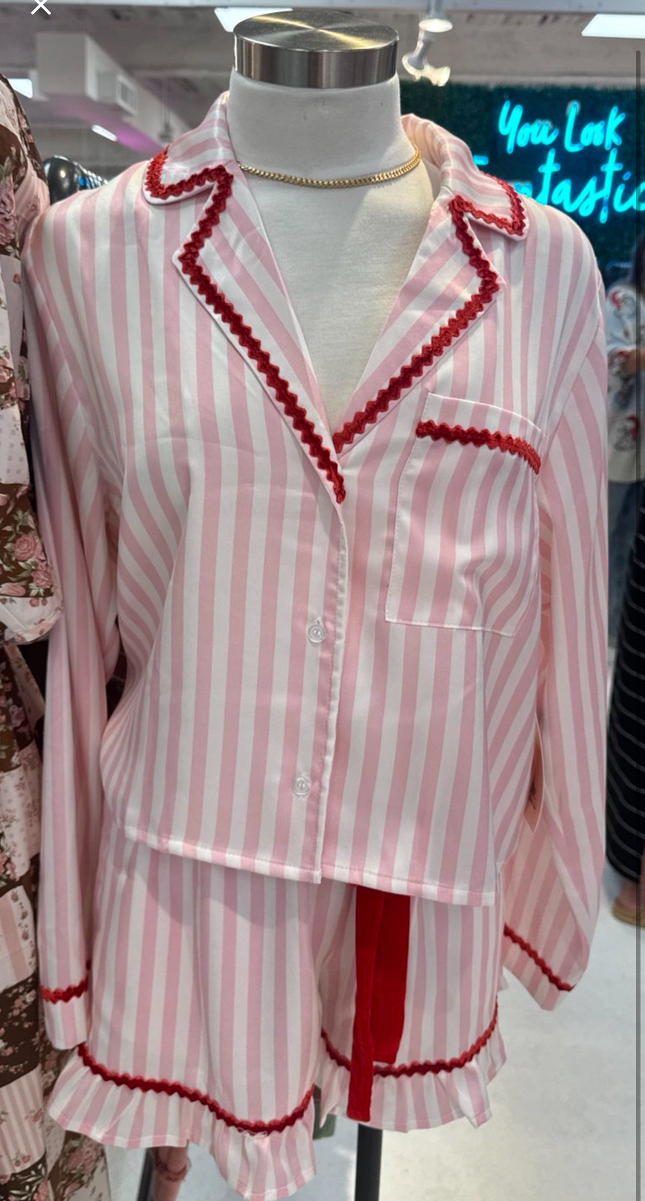 "Merry & Bright" Pajama Set (Pink/Red)