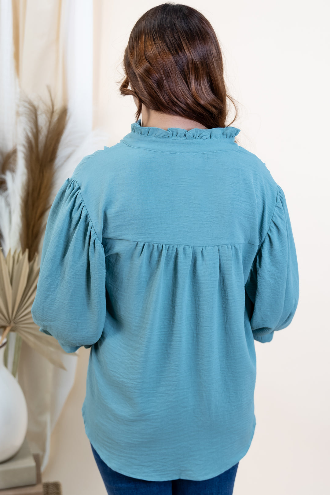 "Airy Affair" Blouse (Mint)