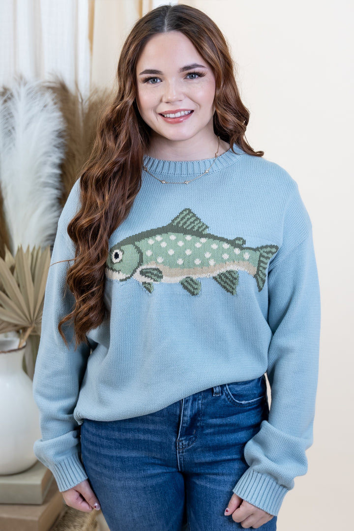"Catch Of The Day" Sweater (Deep Sage)
