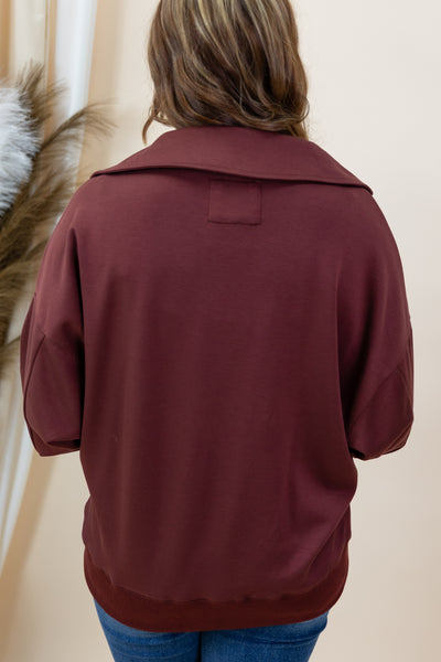 "Doing Just Fine" Sweatshirt (Mahogany)