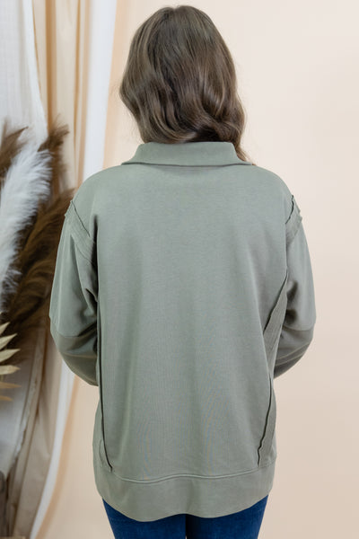 "Flip The Script" Top (Sage)