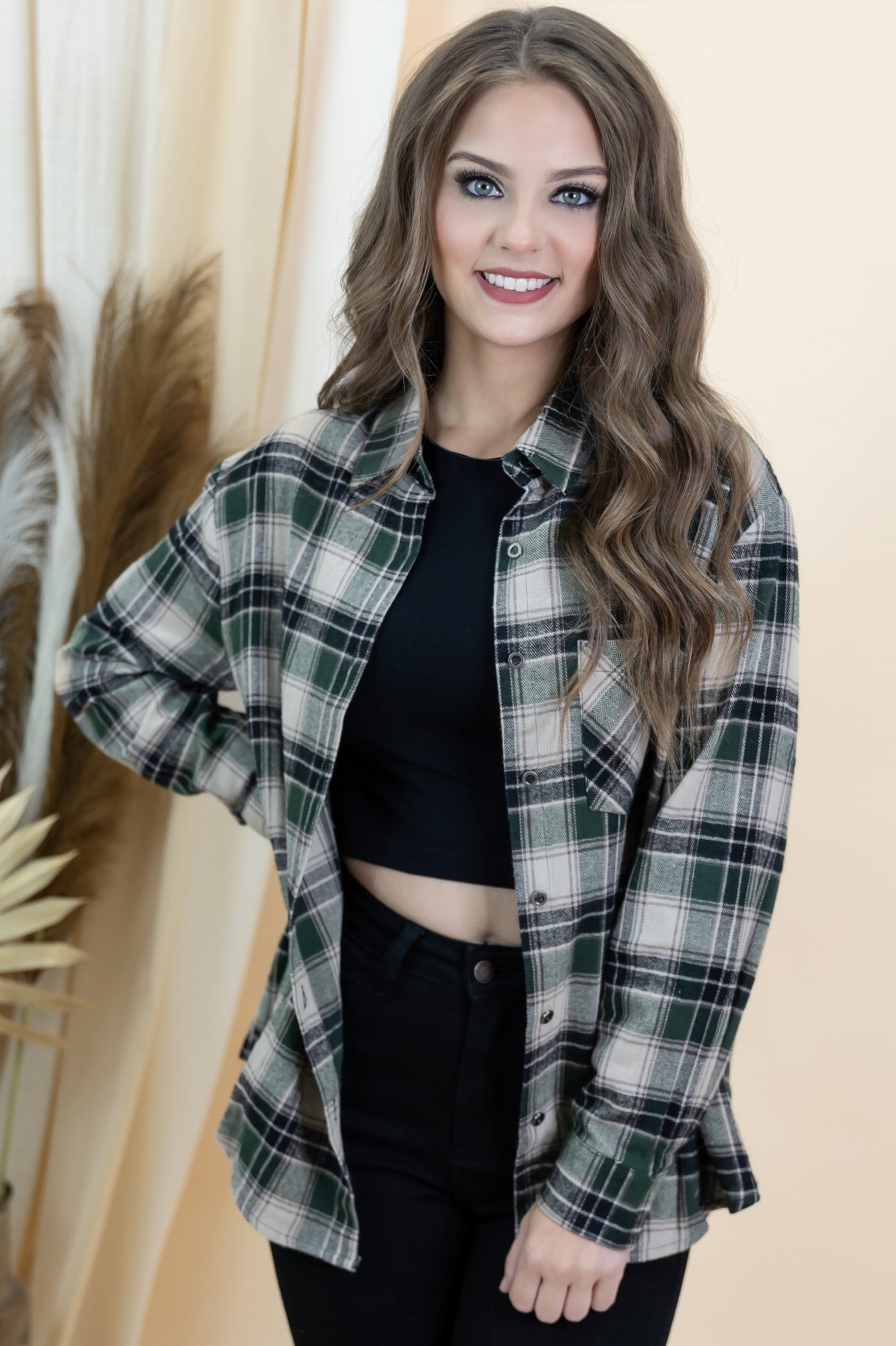 "Always Good" Button Up (Green)