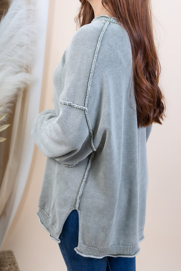 "Quite The Look" Sweater (Light Olive)