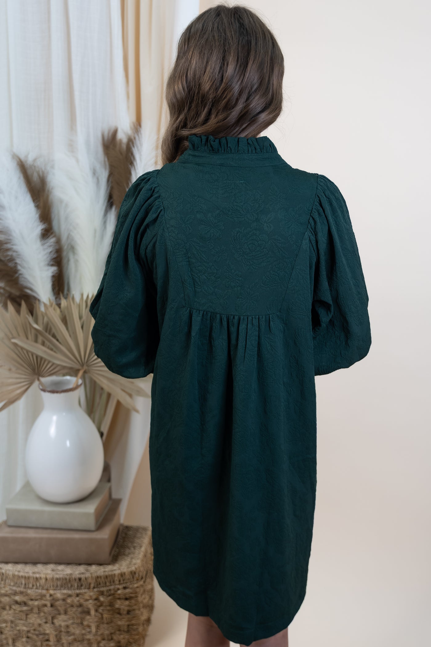 "Evergreen Elegance" Dress (Hunter Green)