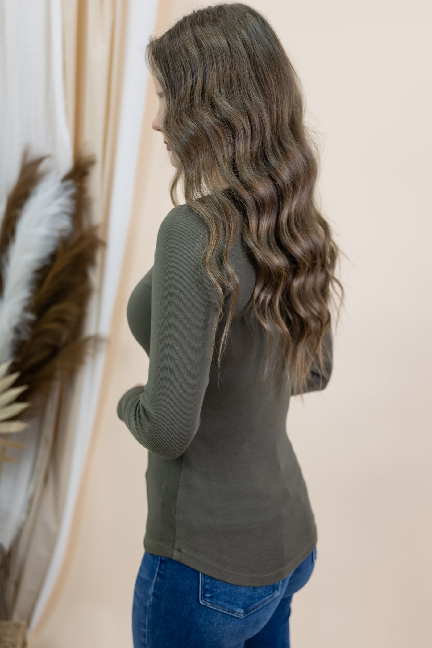 "Chill Chaos" Long Sleeve Top (Olive)