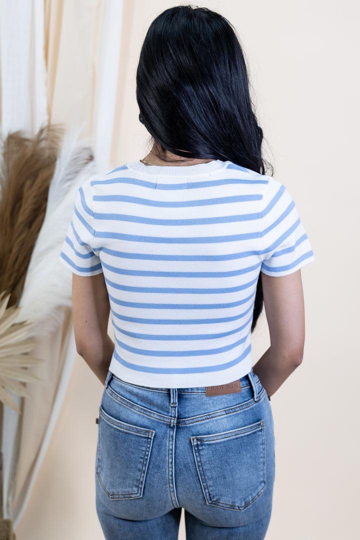 "Blurred Lines" Top (Ice Blue)