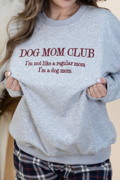 "Dog Mom" Sweatshirt (Heather Grey)