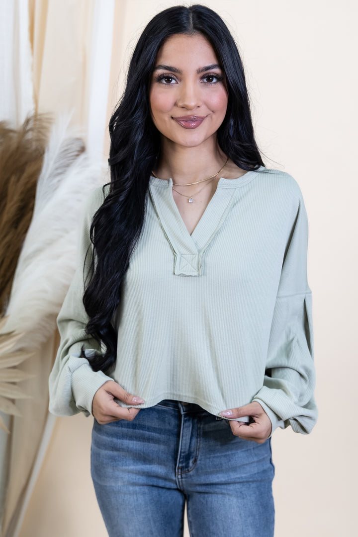 "Comfortable Chaos" Top (Light Sage)