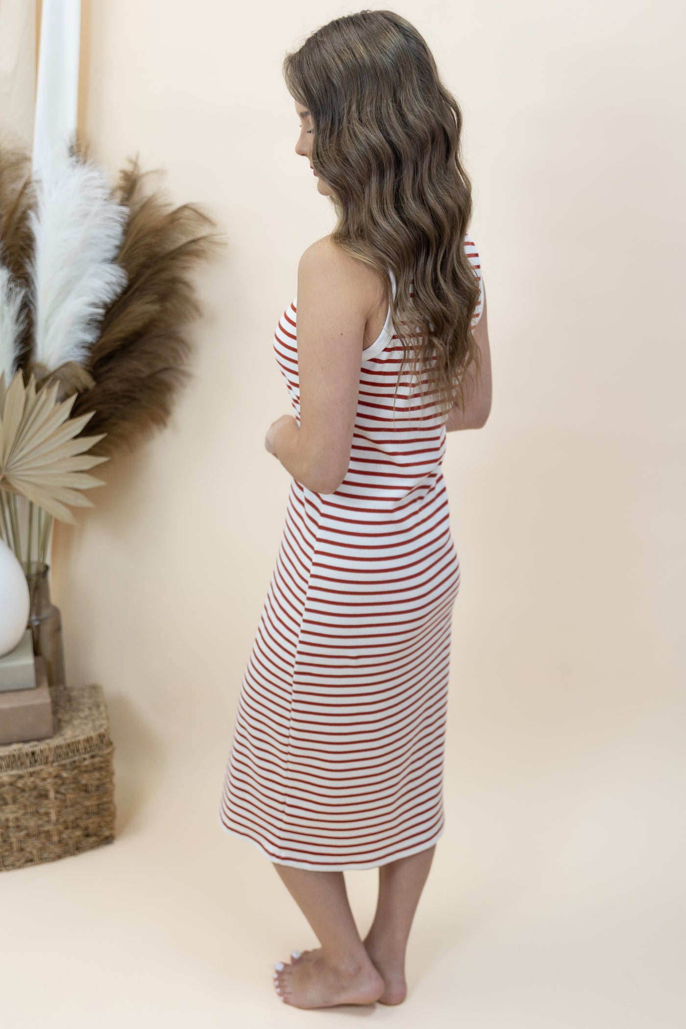 "A Little Reminder" Dress (Off White/Red)