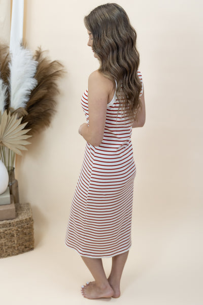 "A Little Reminder" Dress (Off White/Red)