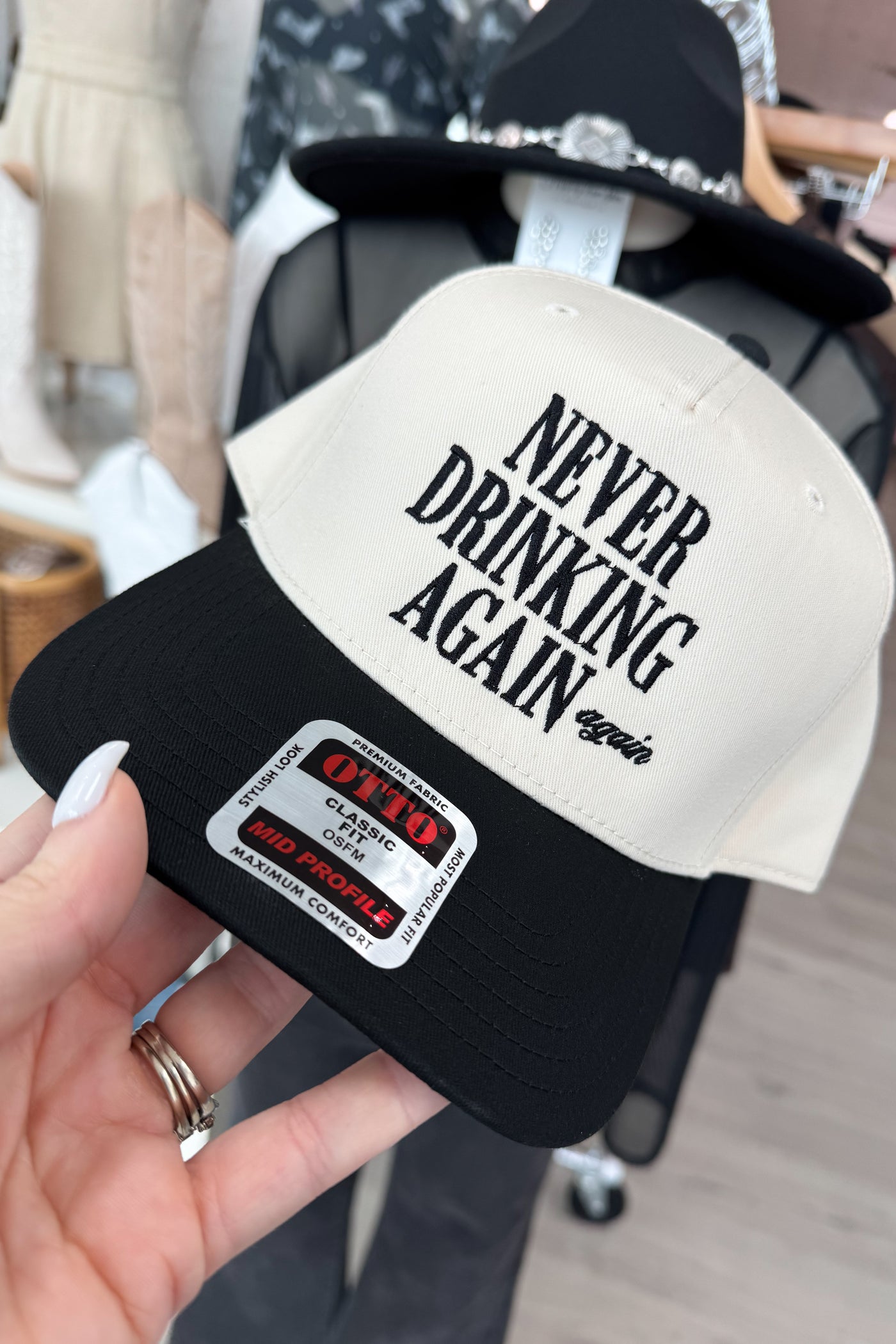 Never Drinking Again Trucker Hat (Black)