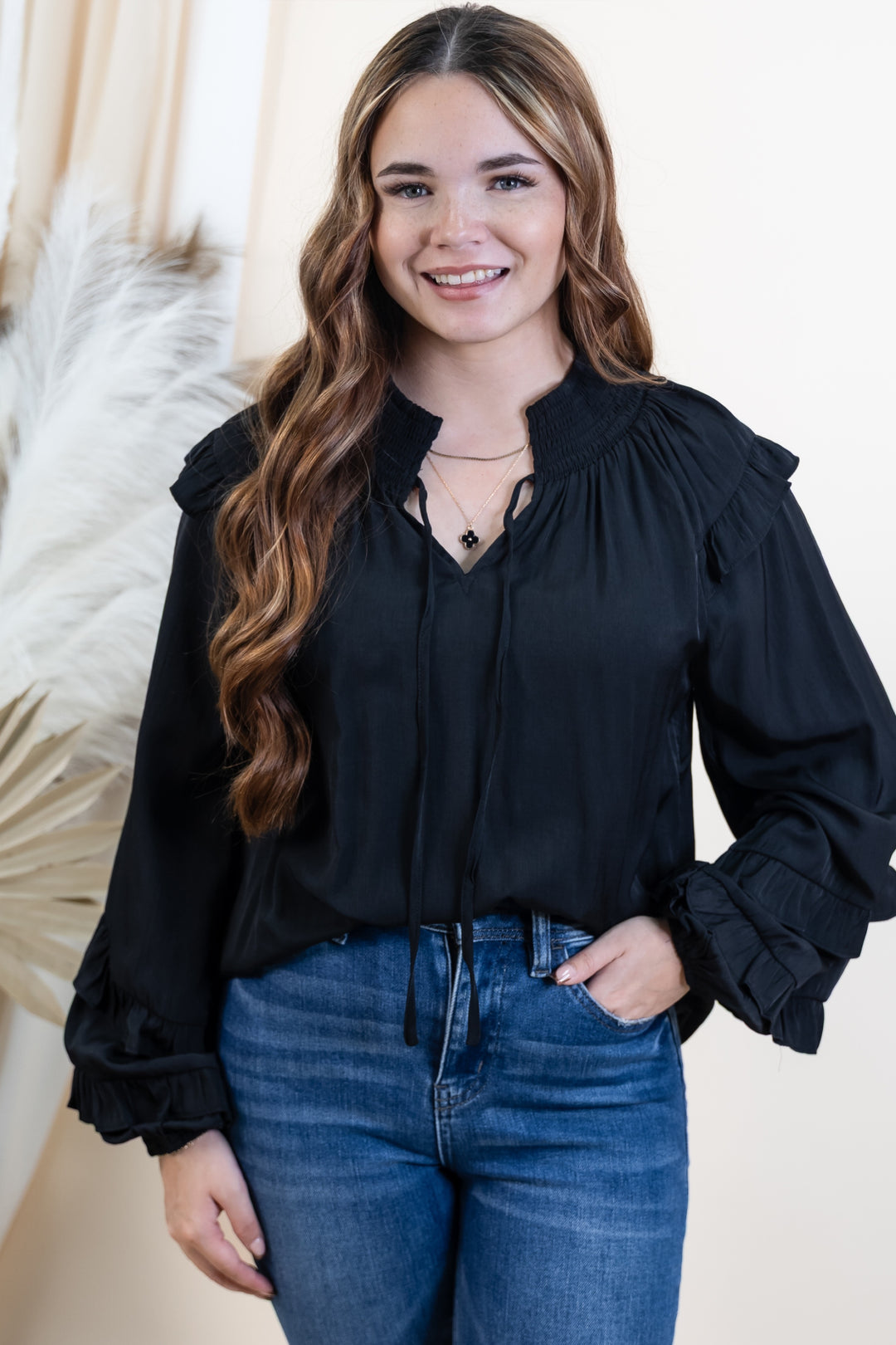 "Blackout Beauty" Blouse (Black)