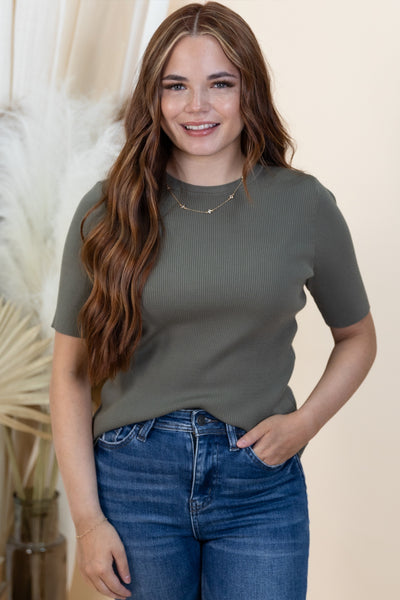 "Newfound Peace" Top (Grey Olive)