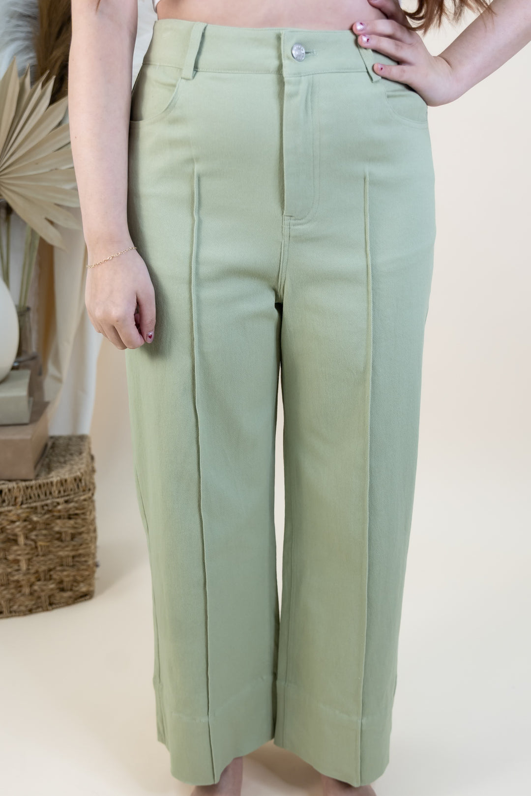 "Tailored Touch" Pants (Sage)