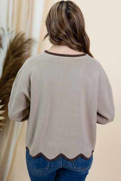 "My Routine" Sweater (Light Mocha/Brown)