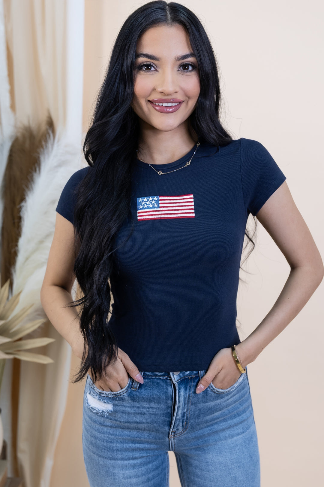 "American Darling" Top (Navy)