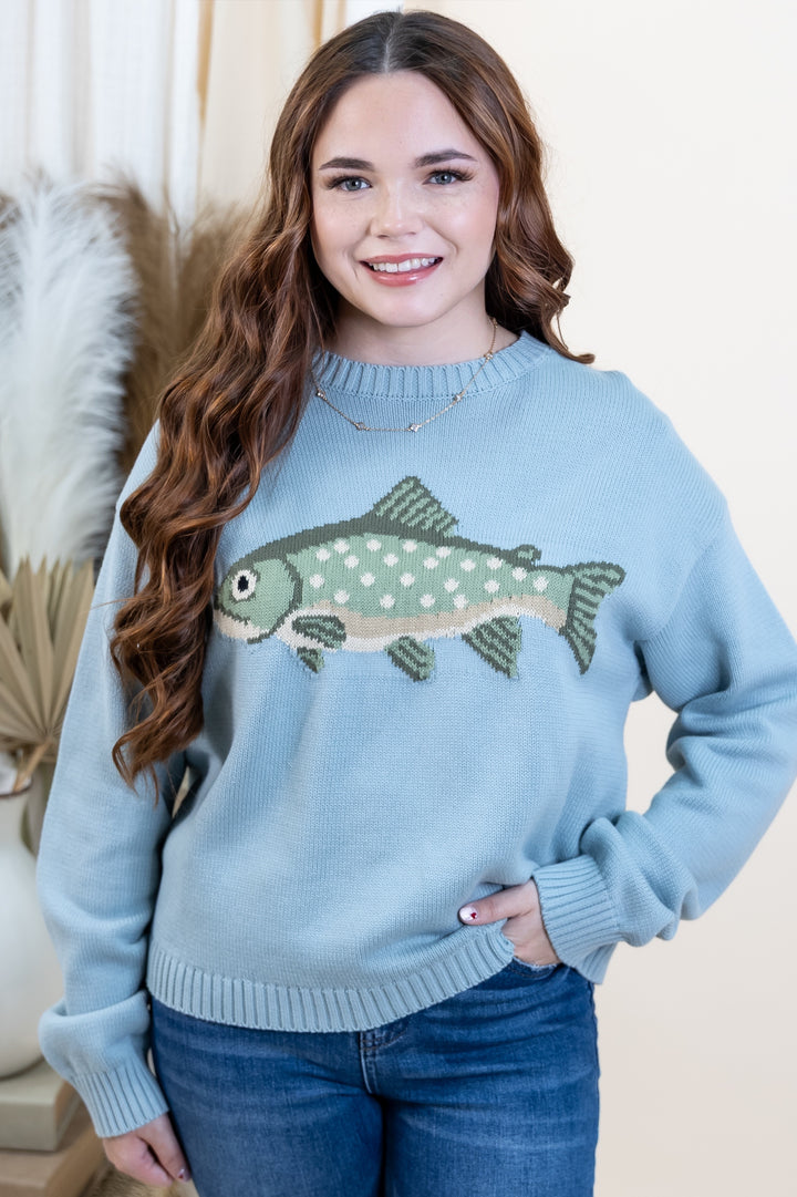 "Catch Of The Day" Sweater (Deep Sage)