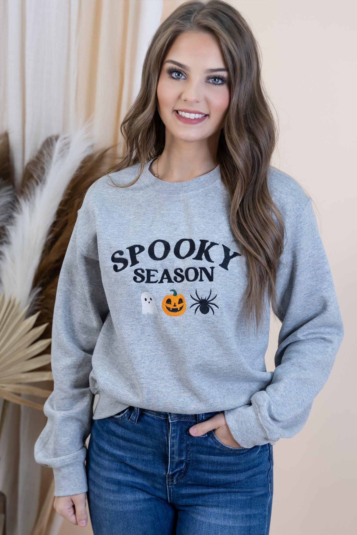 "Spooky Season" Sweatshirt (Heather Grey)