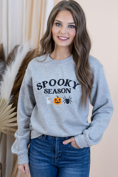 "Spooky Season" Sweatshirt (Heather Grey)