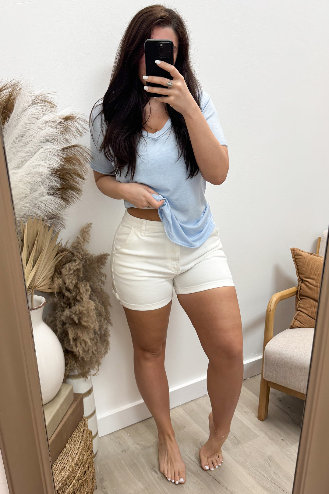 Albus Denim Shorts (White)