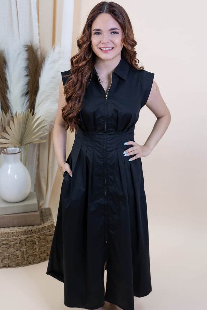 "Structured Grace" Dress (Black)