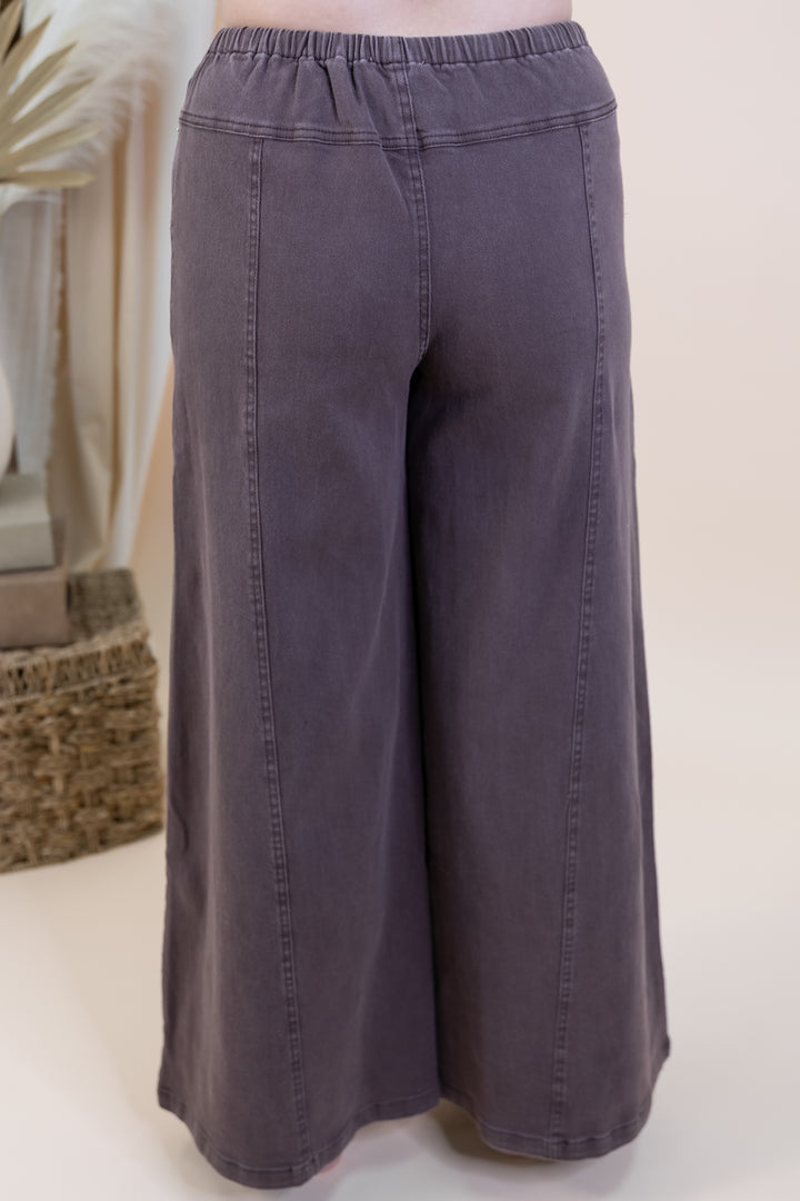 "Salt & Sage" Wide Leg Pants (Brown)