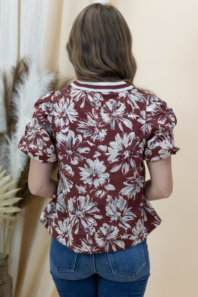 "Planting Dreams" Blouse (Wine)