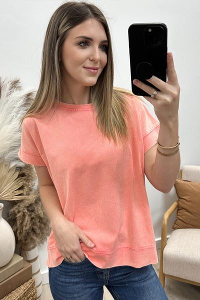 "On The Go" Top (Peach)