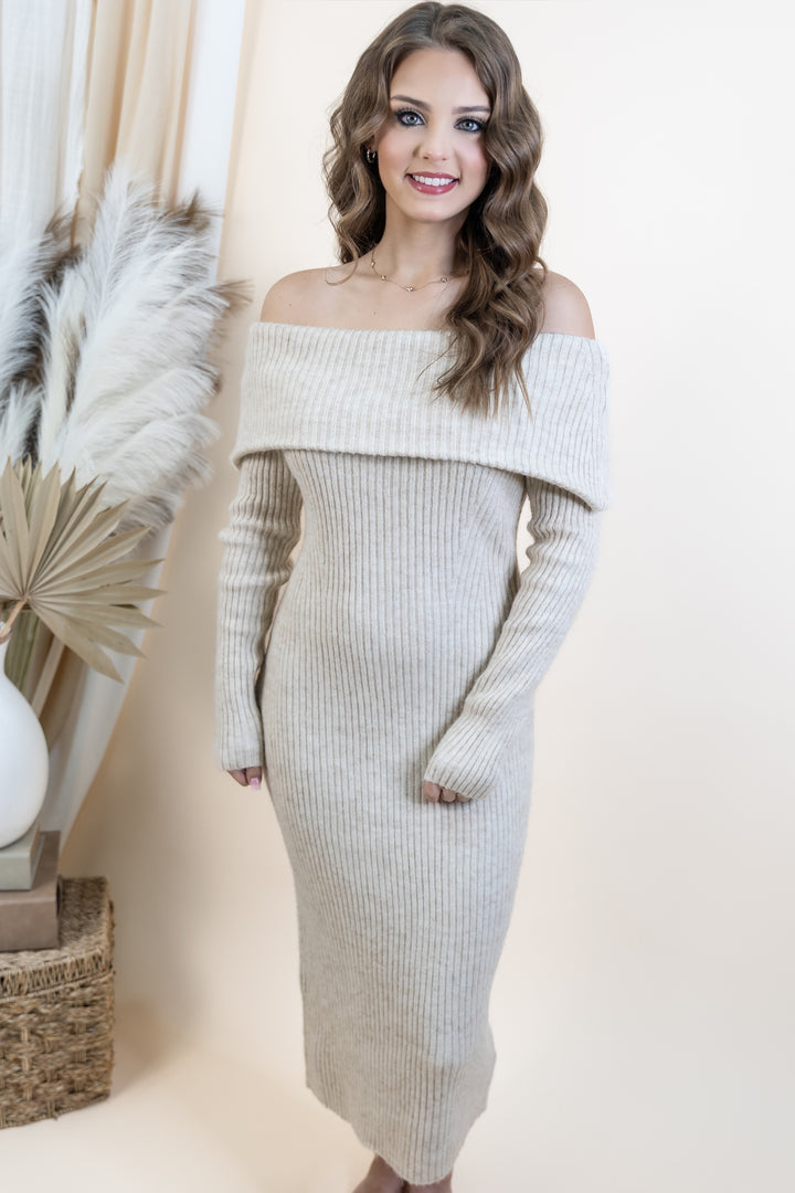 "Kiss Of Comfort" Dress (Oatmeal)