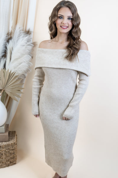 "Kiss Of Comfort" Dress (Oatmeal)