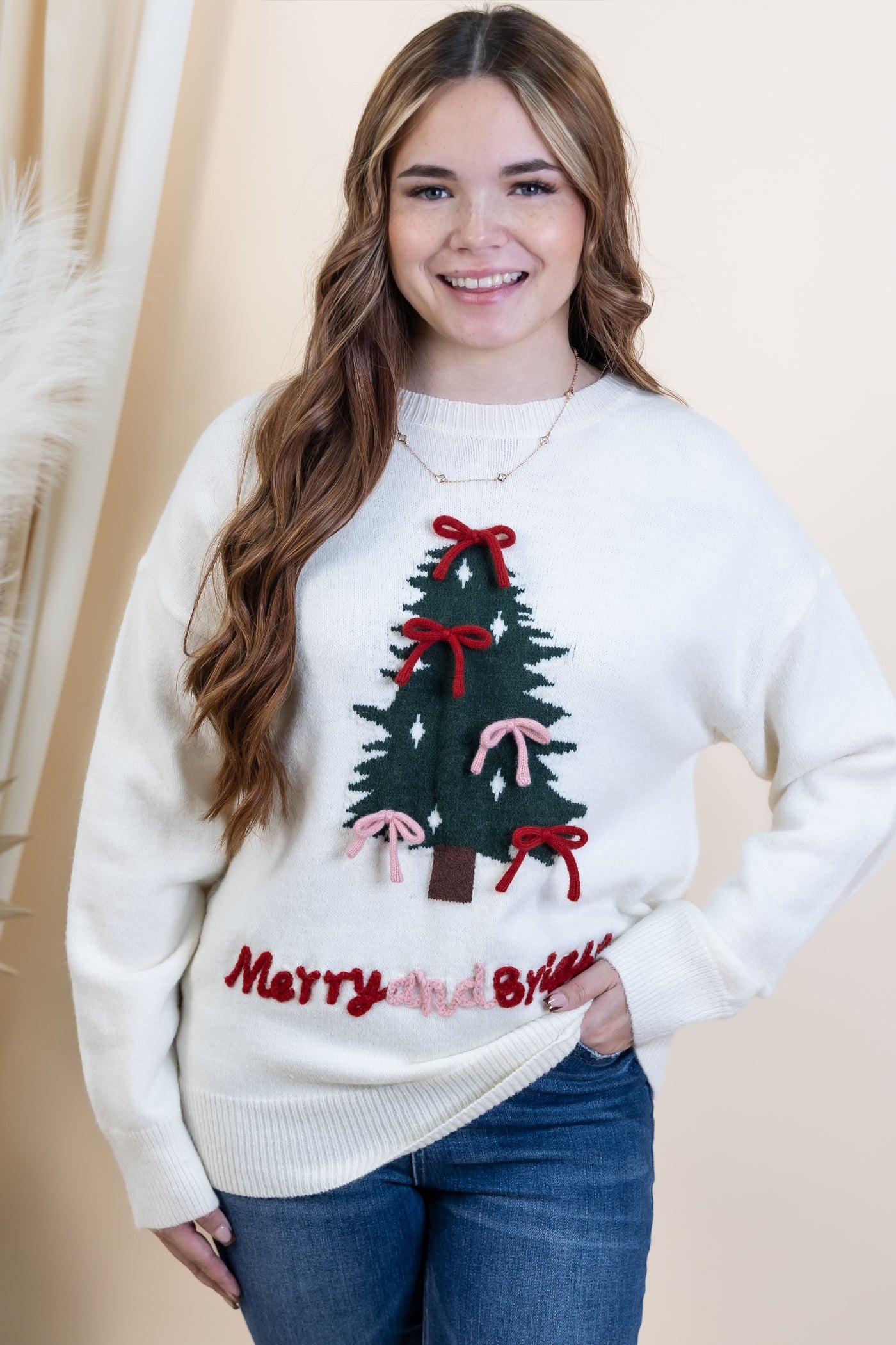 "All Is Bright" Sweater (Cream)