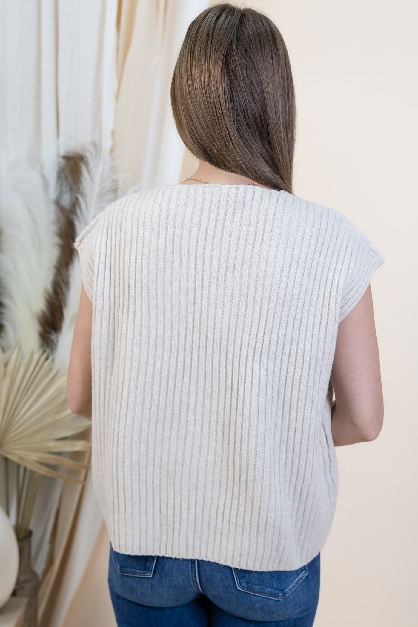 "My Chance" Sweater Vest (Oatmeal)