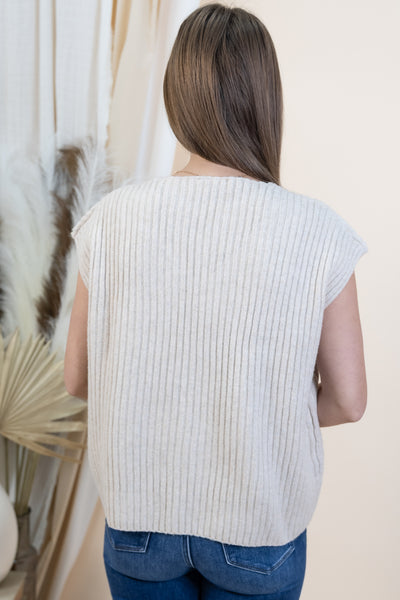 "My Chance" Sweater Vest (Oatmeal)