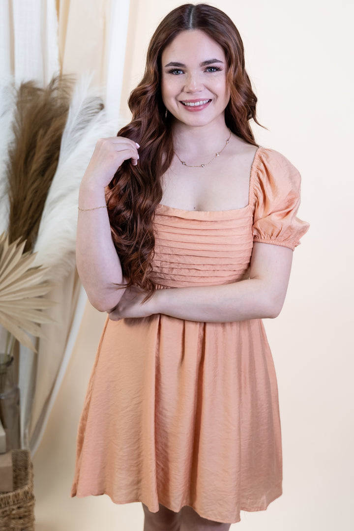 "Glowing With Grace" Dress (Light Apricot)