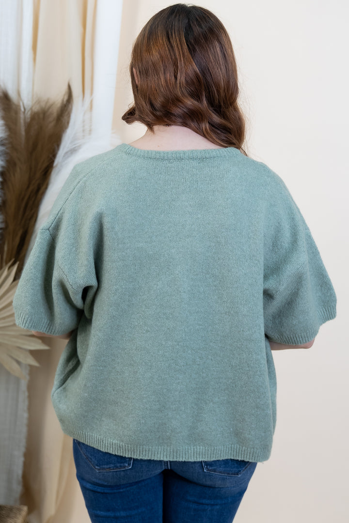 "Meadow Mist" Cardigan (Light Green)