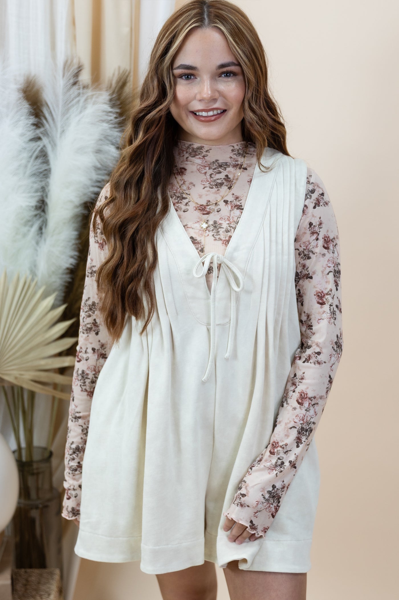 "My Off Day" Romper (Ivory)