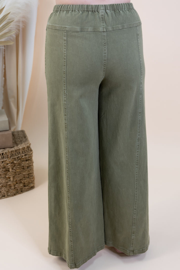 "Salt & Sage" Wide Leg Pants (Dry Herb)